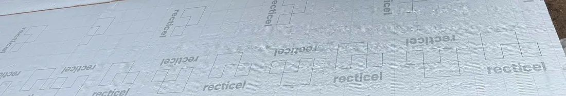 Close-up of the insulation boards