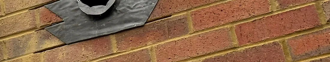 Close-up of the lead flashing